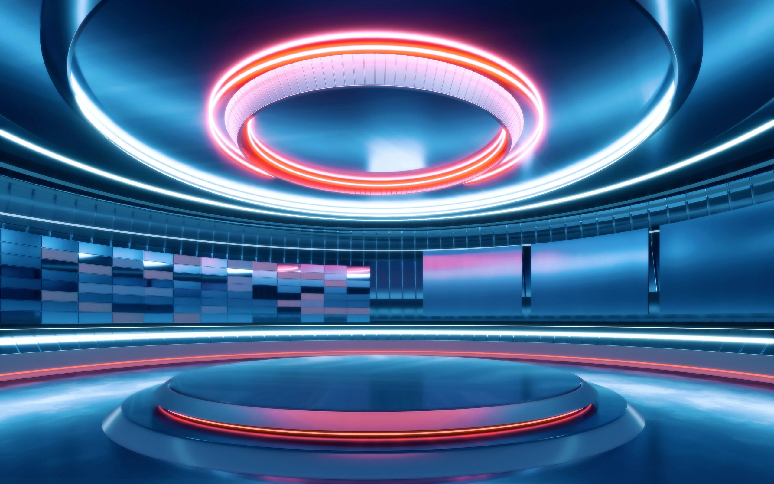 Television studio representing live channel entertainment